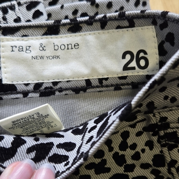 Rag & Bone Velvet Cheetah Crop Flare Jeans High Rise Ankle 26 NWT Animal Print - Picture 6 of 10